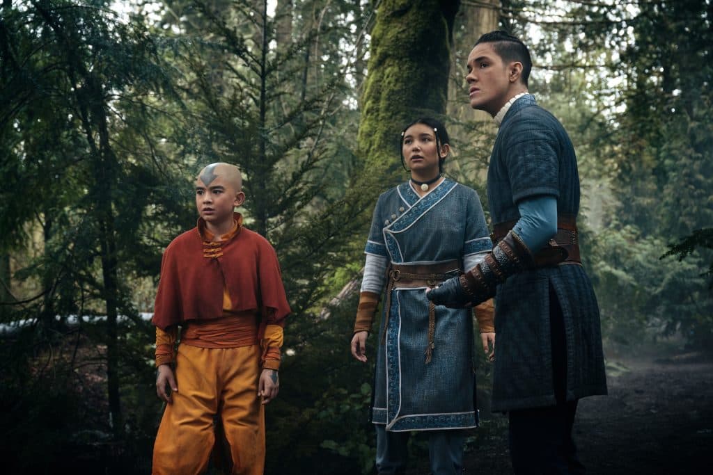 Aang, Sokka, and Katara in Avatar: The Last Airbender