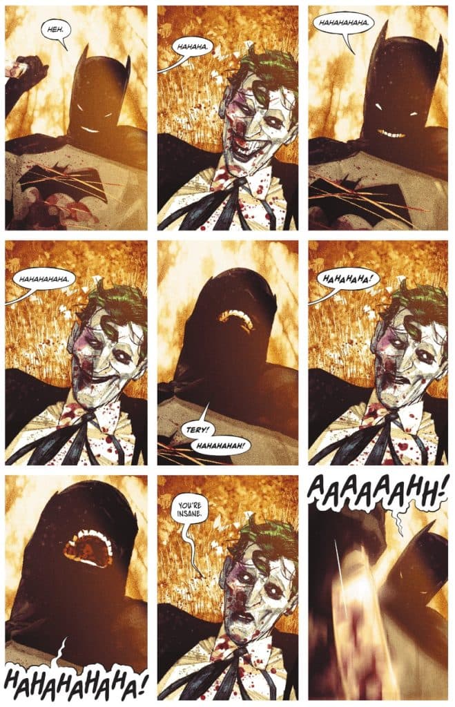 The Joker does not find Batman' sjoke funny.