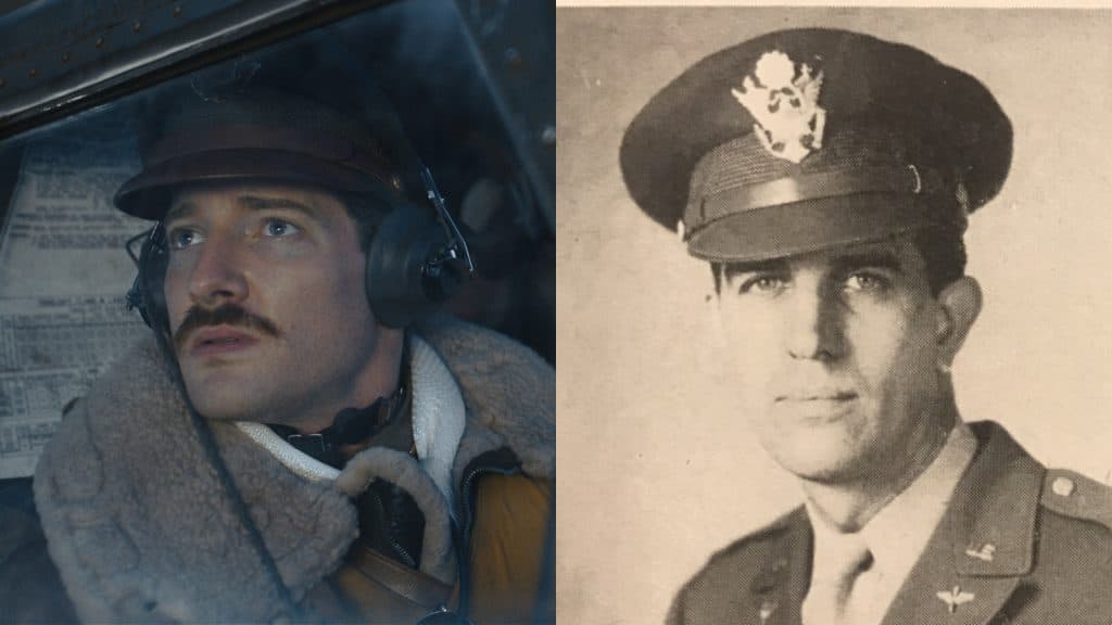 Sawyer Spielberg in Masters of the Air and the real-life Roy Frank Claytor