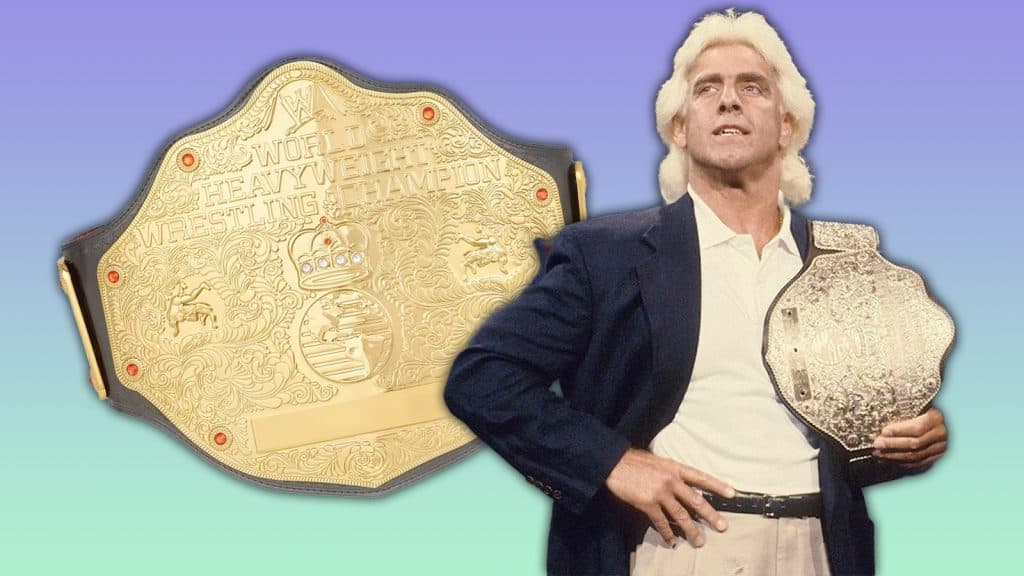 Big Gold and Ric Flair holding it