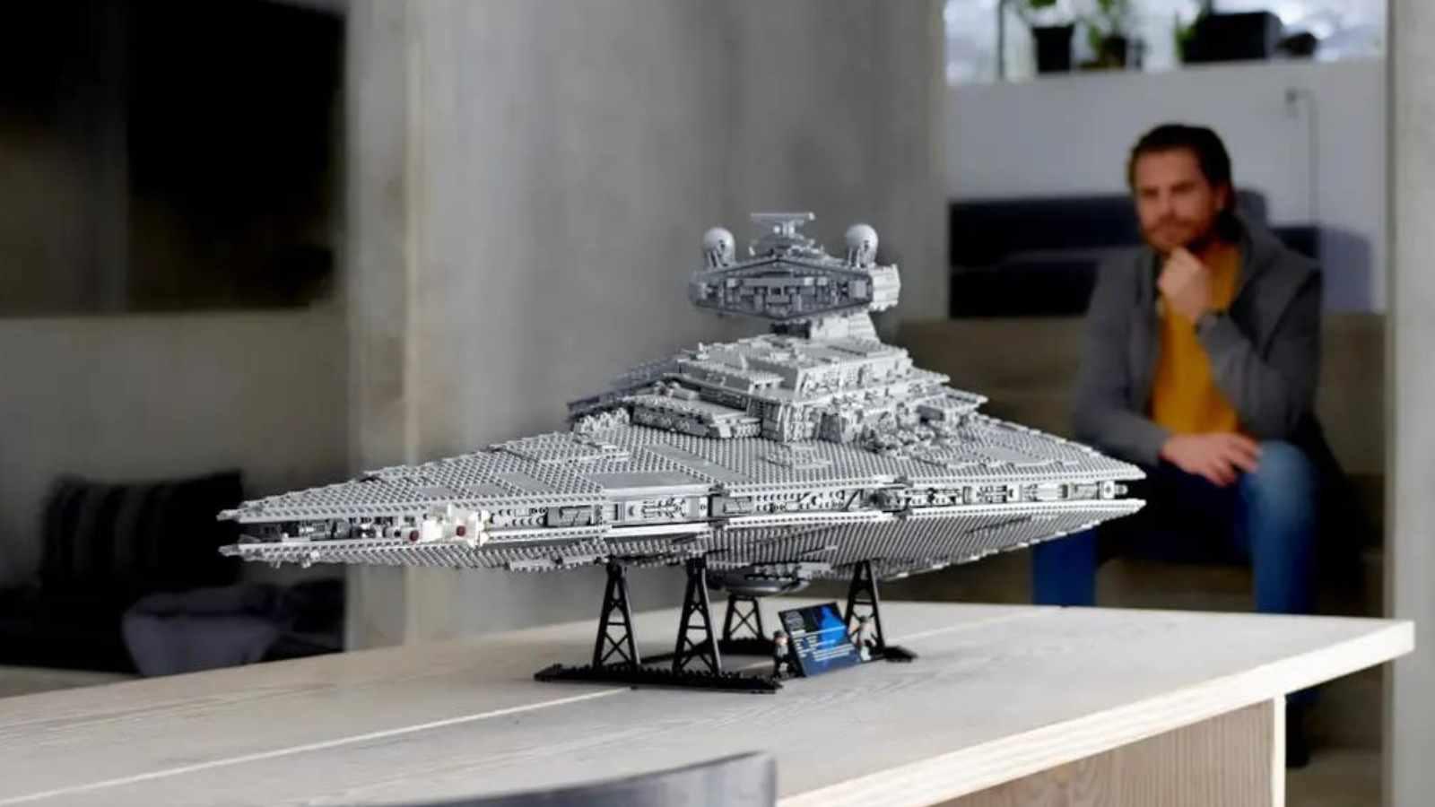 The LEGO Star Wars Imperial Star Destroyer on display