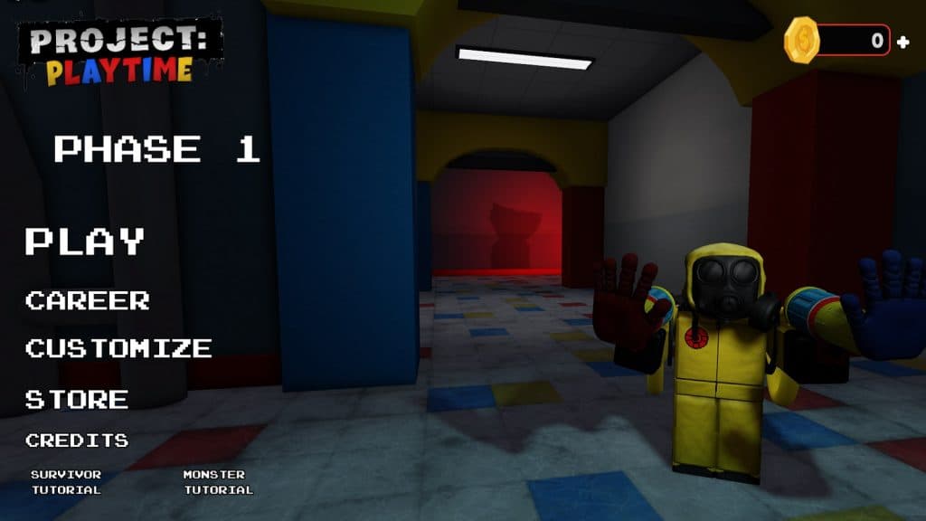 screenshot featuring the main menu of Project Playtime on Roblox.
