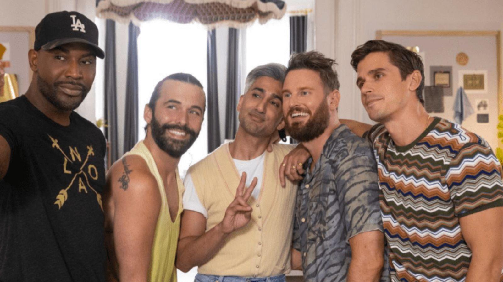 Queer Eye Fab Five pose for a selfie.