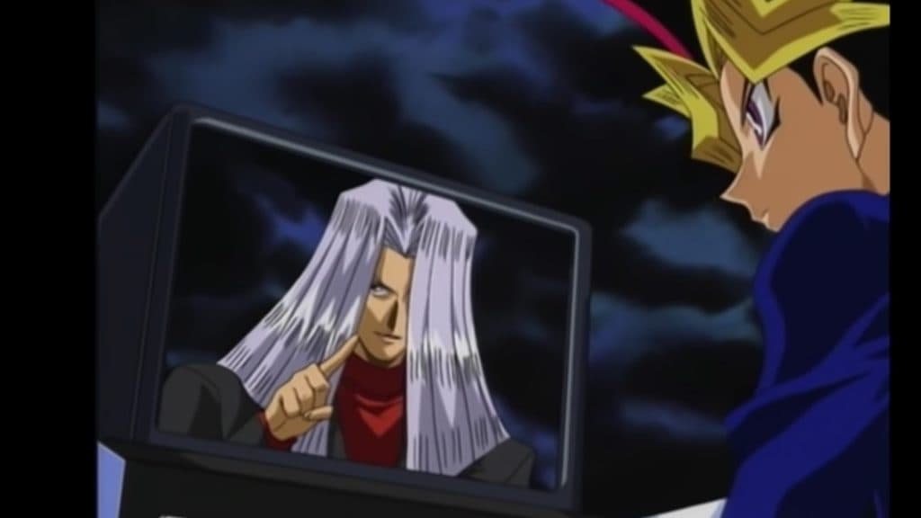 Yugi Mota and Maximilian Pegasus from the first series of Yu-Gi-Oh