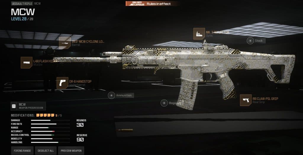 MW3 MCW weapon loadout used by the number one Ranked player Havok.