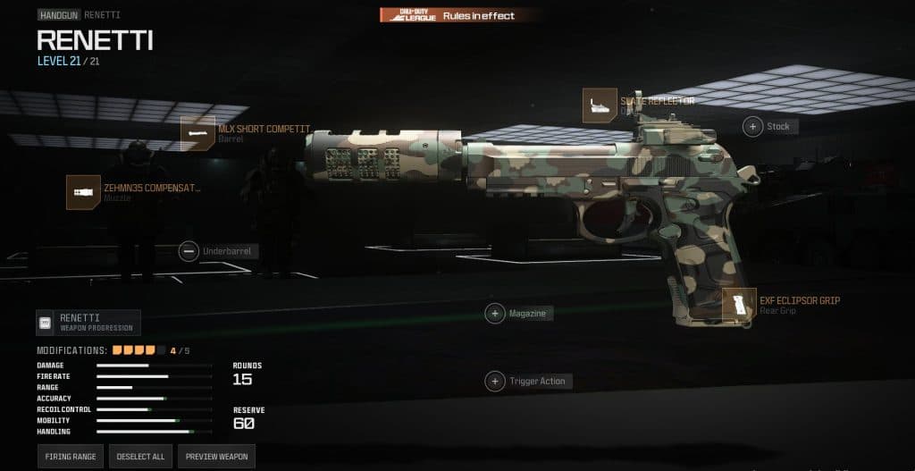 MW3 Renetti weapon loadout used by the number one Ranked player Havok.