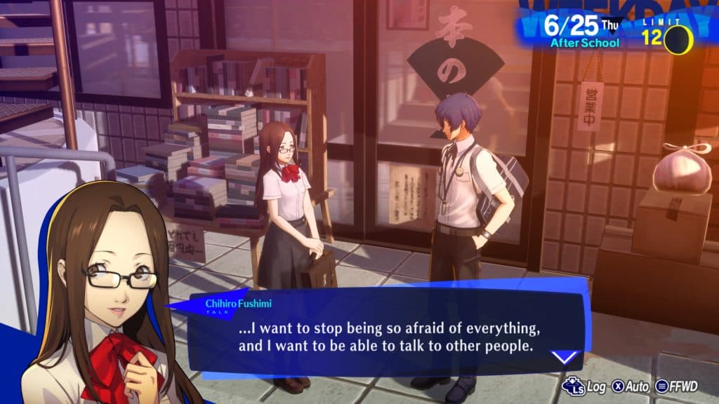Protagonist and Chihiro in Persona 3 Reload