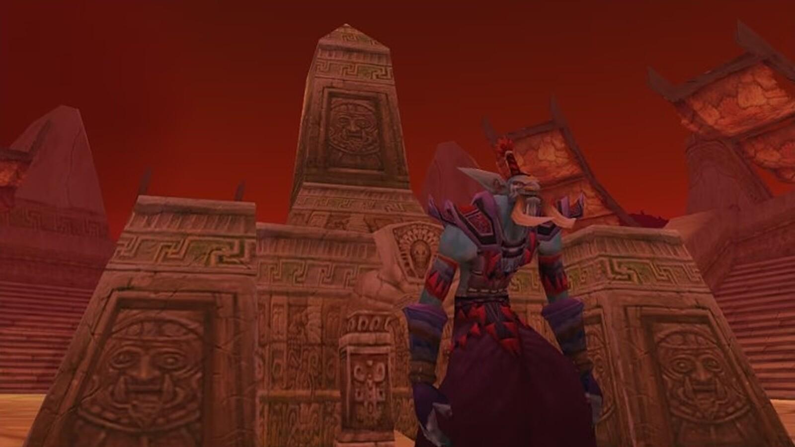 A troll stands in STV during The Blood Moon PvP event in Season of Discovery