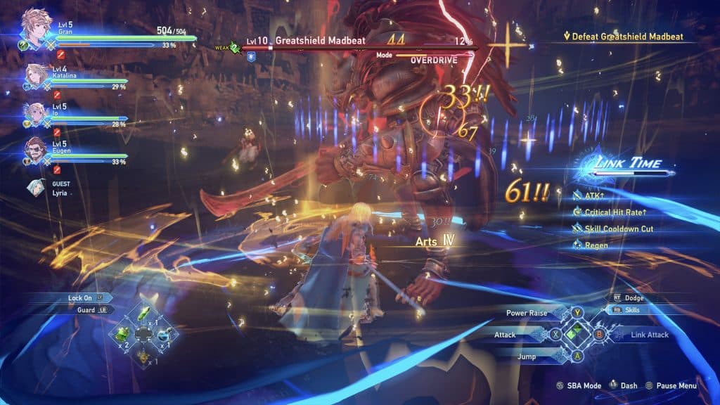 granblue fantasy relink combat shot in a rocky arena