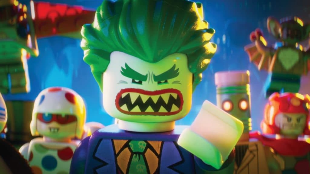 Zach Galifianakis as the Joker in The Lego Batman movie.