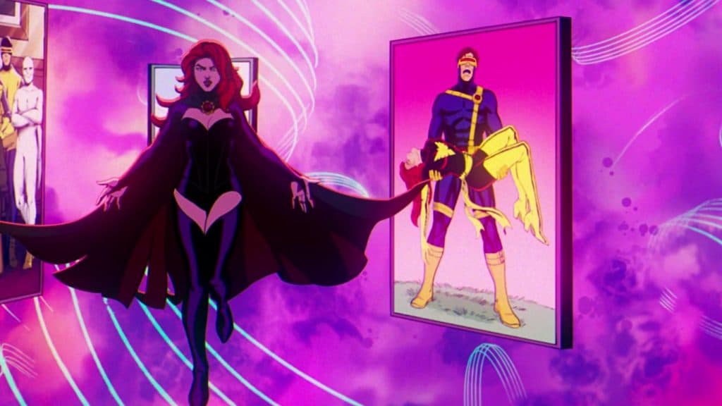 X-Men '97 Goblin Queen in front of cover art