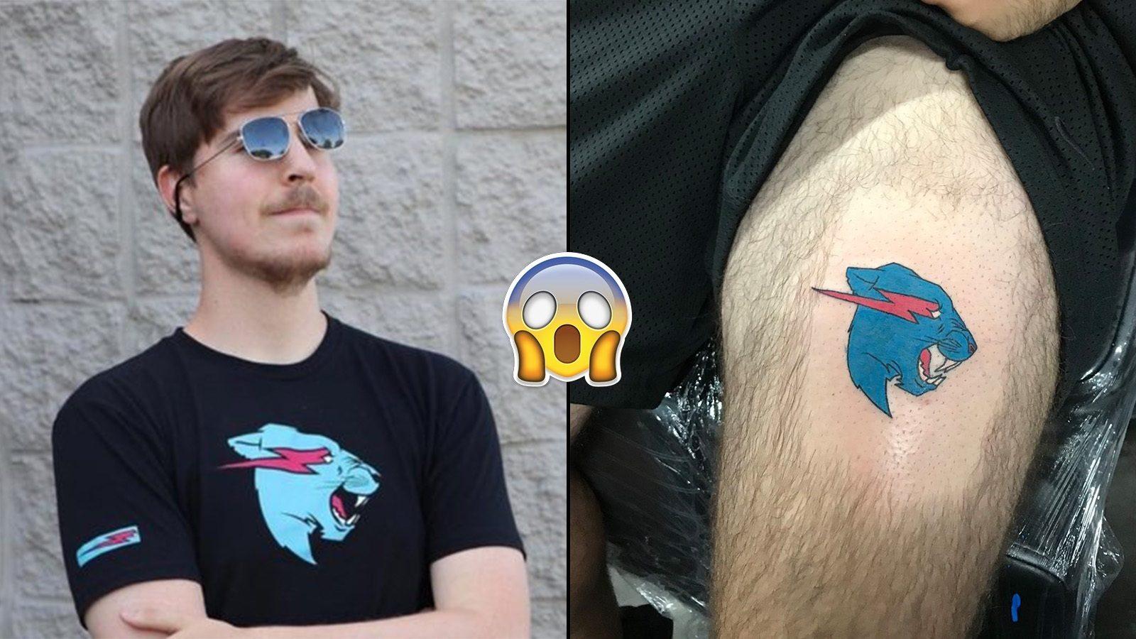 MrBeast roasts fan for getting his logo tattooed on his leg - Dexerto