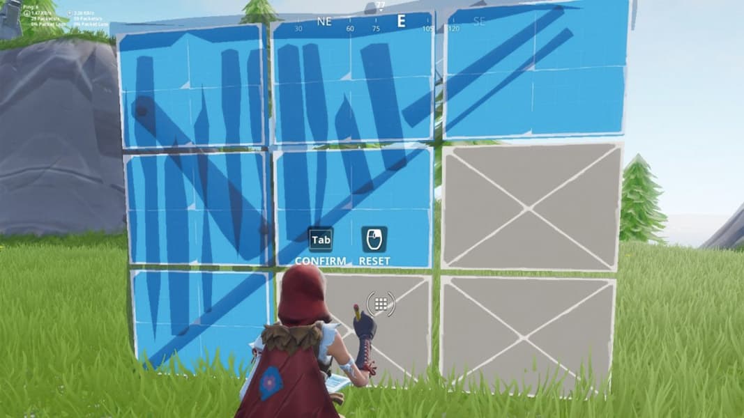 An image of a Fortnite character editing a wall.