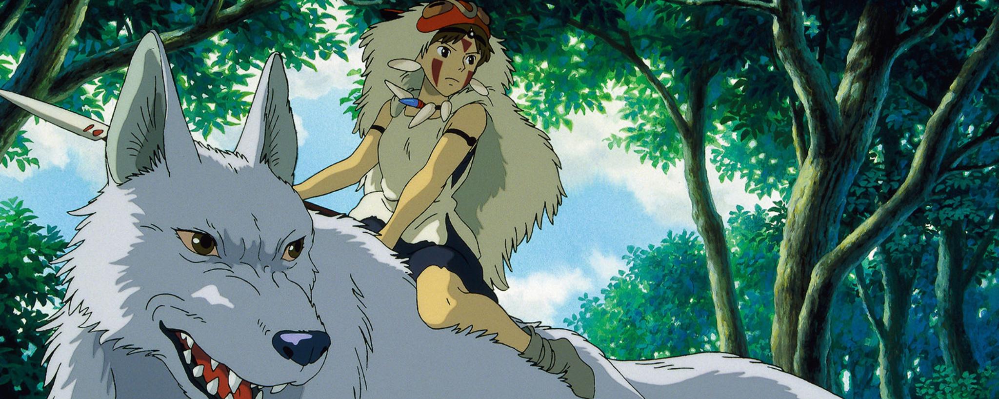 Princess Mononoke's San riding a wolf