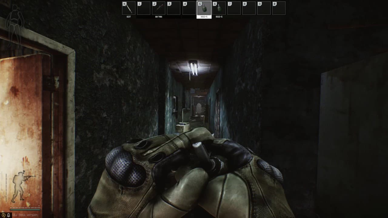 Escape from Tarkov player with grenade