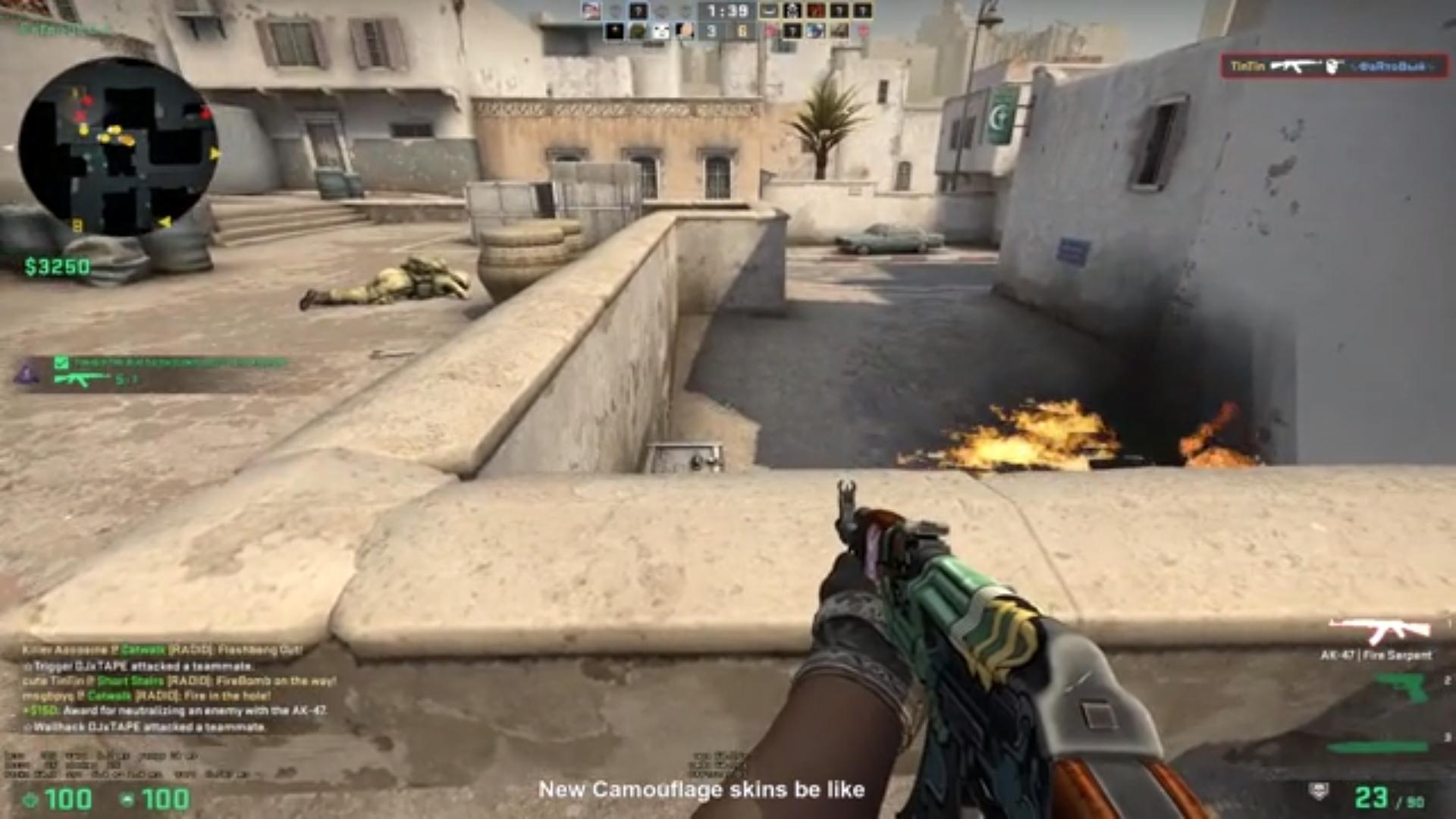 csgo invisible skin on dust 2