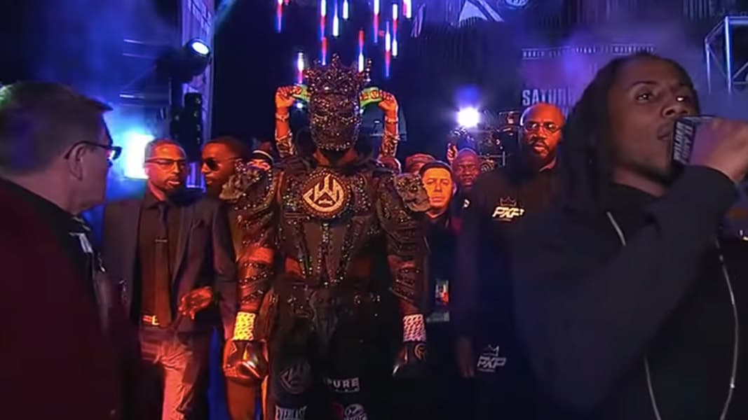An image of Deontay Wilder in a costume before the second Tyson Fury fight
