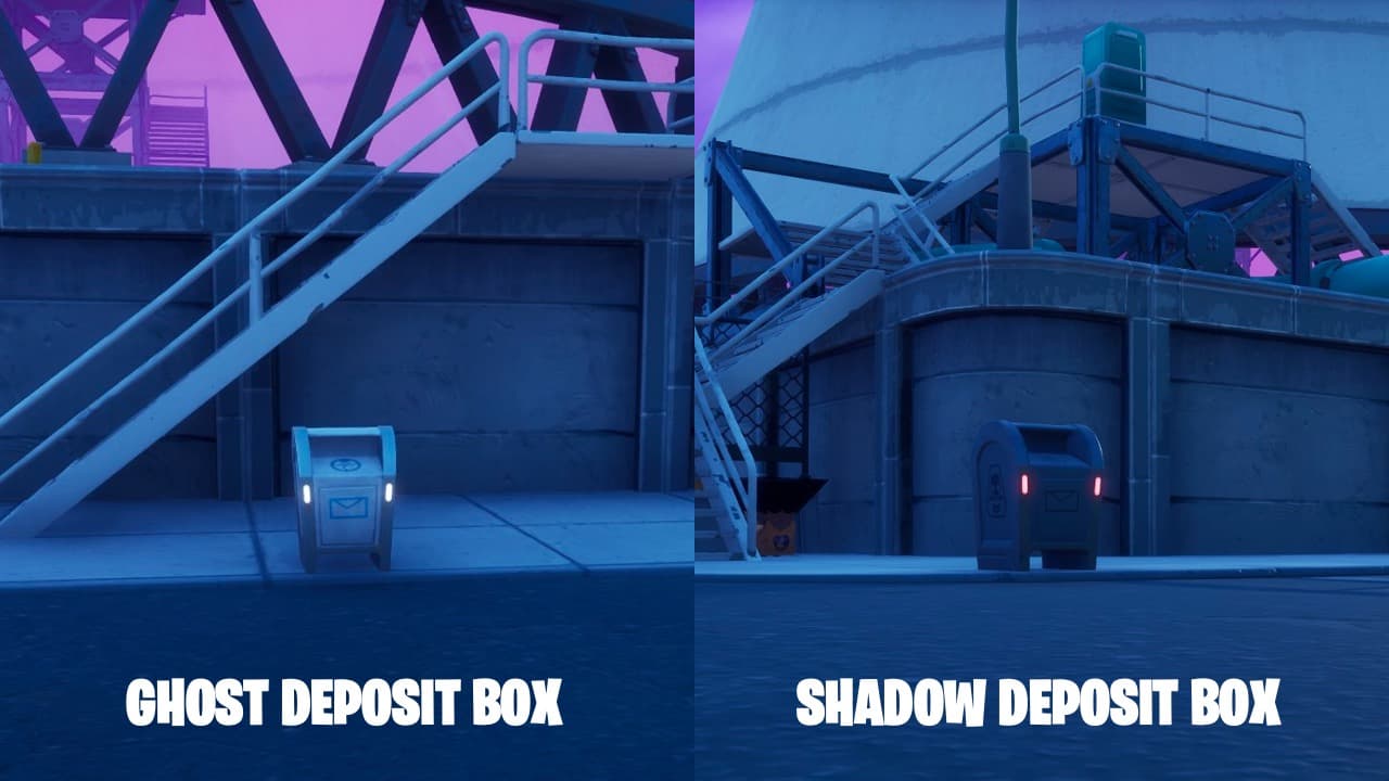 Deposit box locations at Fortnite's Steamy Stacks