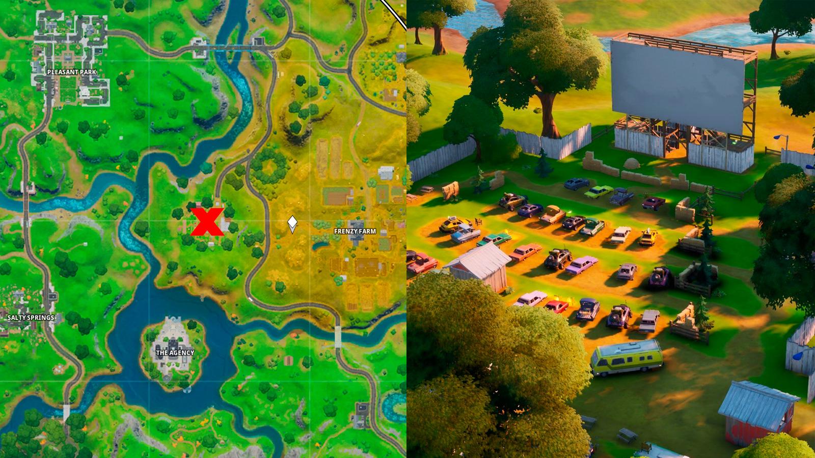Risky Reels map spot and location in Fortnite.