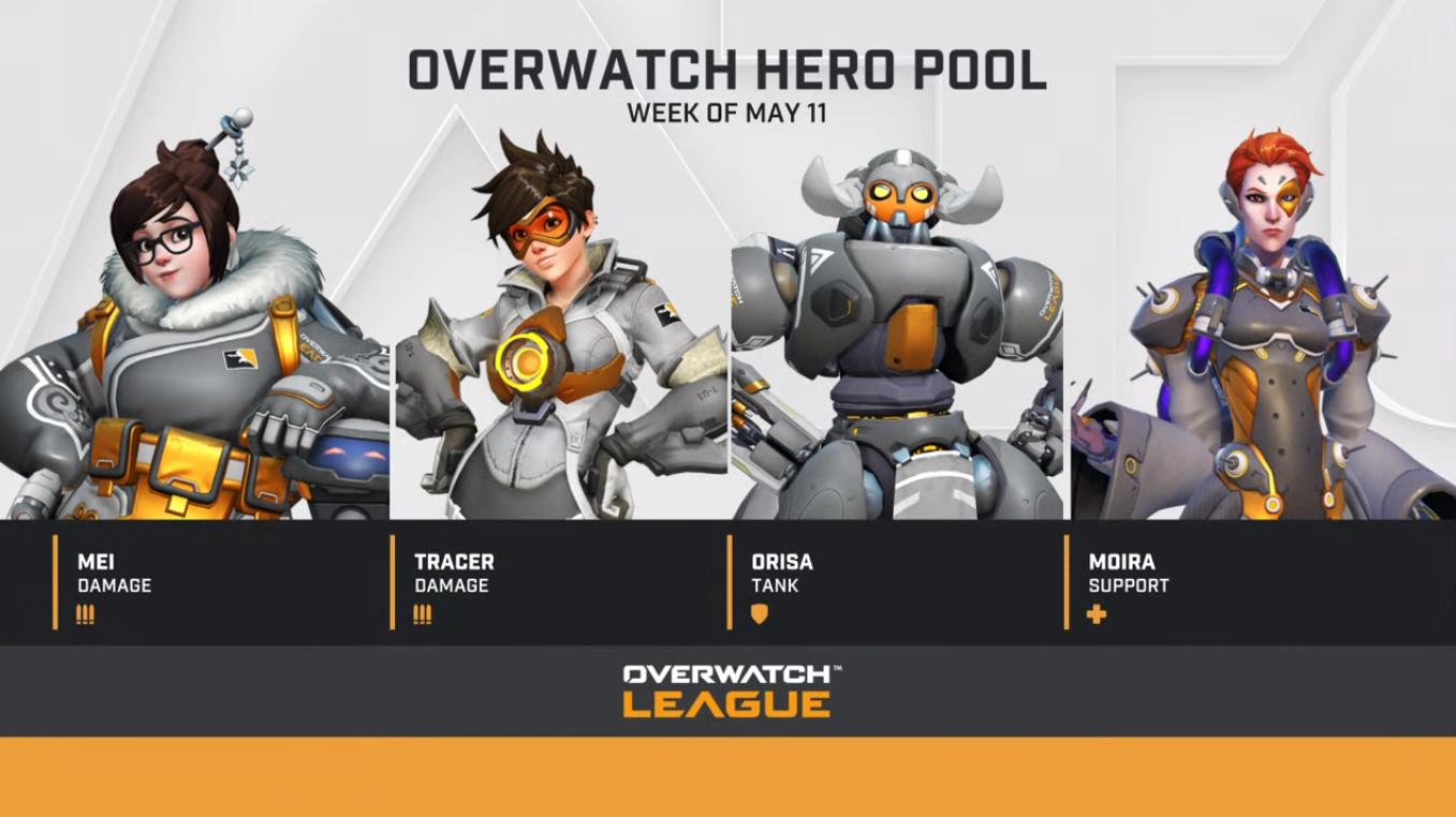 Mei, Tracer, Orisa, and Moira have been banned in this week's Overwatch Hero Pools.