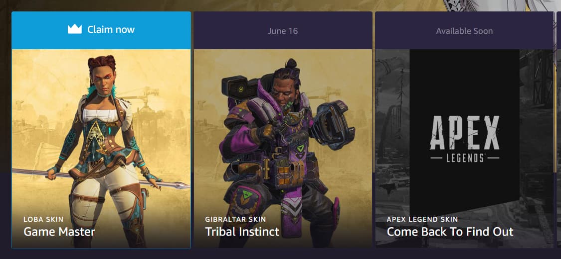 For the next few days, you could get your hands on two Apex Legends Twitch Prime skins for the price of one.