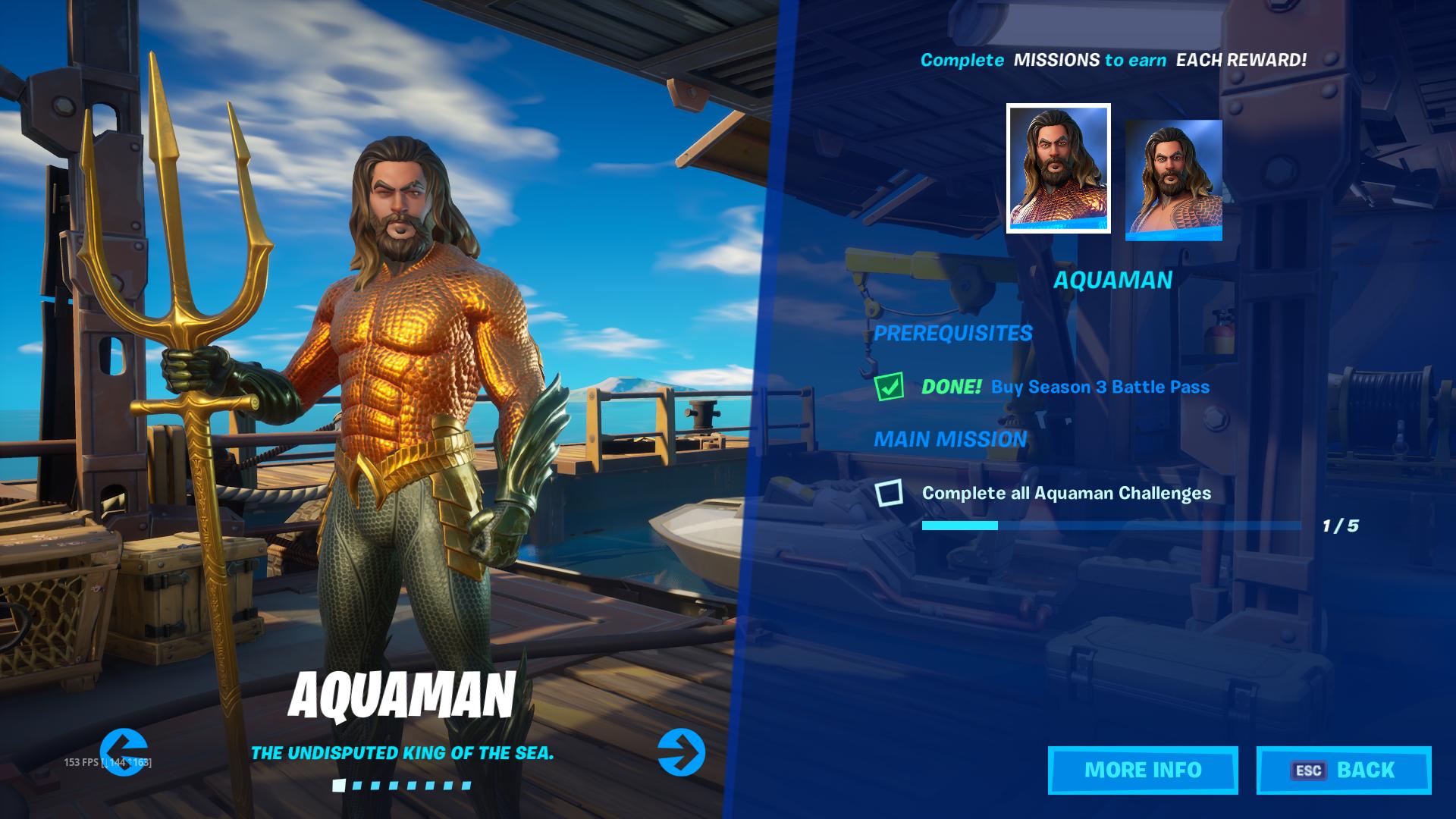 Aquaman skin in Fortnite