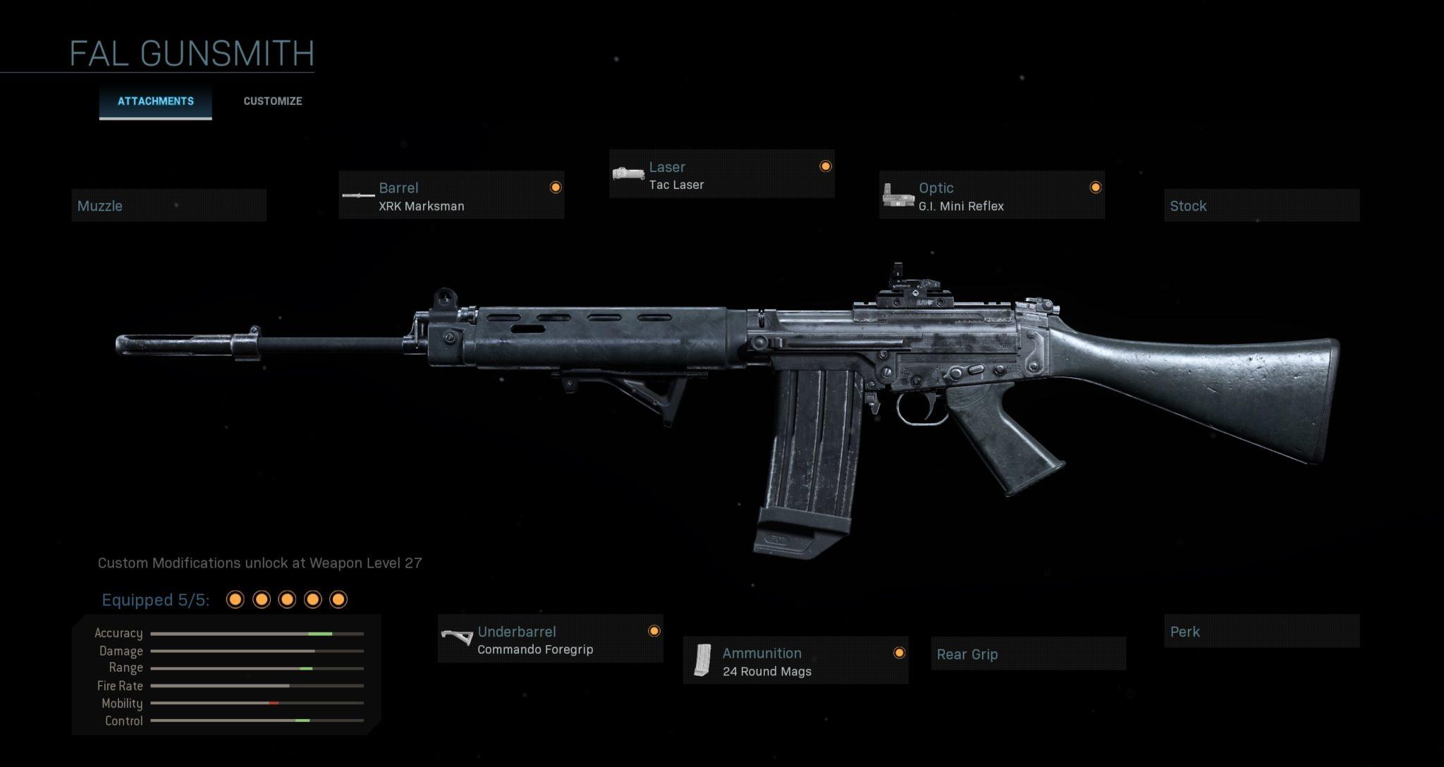 FAL multiplayer loadout