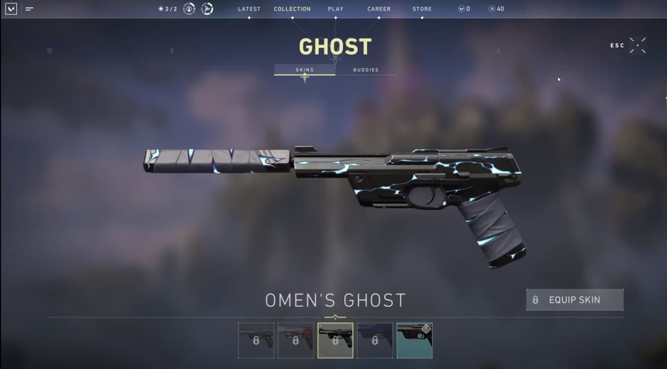 Omen's Ghost skin in Valorant.