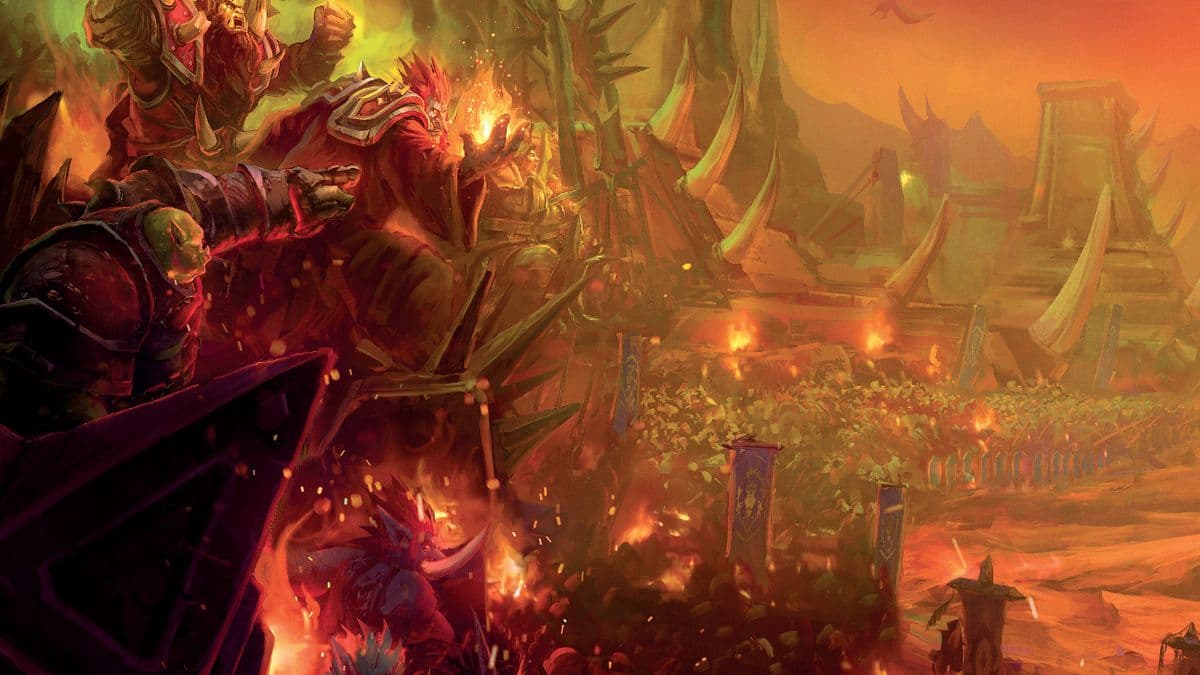 World of Warcraft orcs march to war.