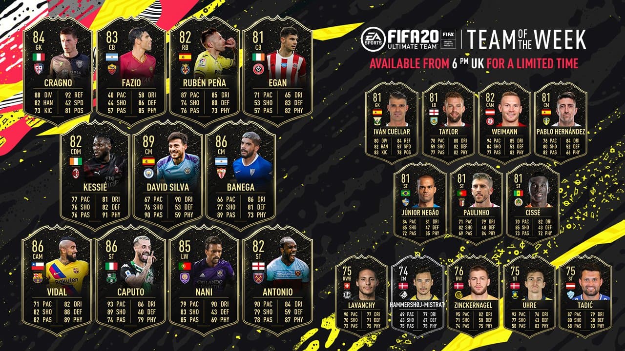 EA SPORTS Team of the Week 30 in FIFA 20