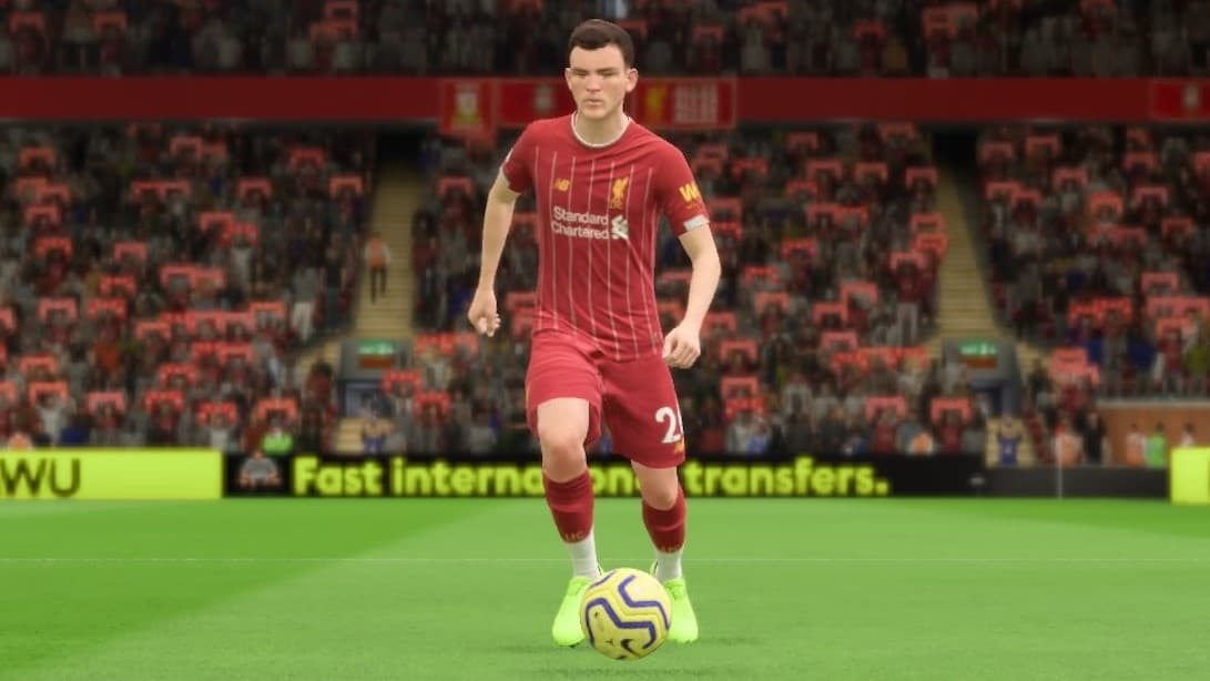 Liverpool left-back Andy Robertson in FIFA 20.