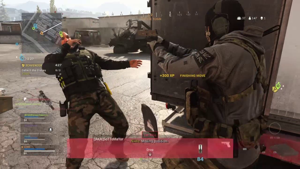 Player doing a finishing move in Modern Warfare