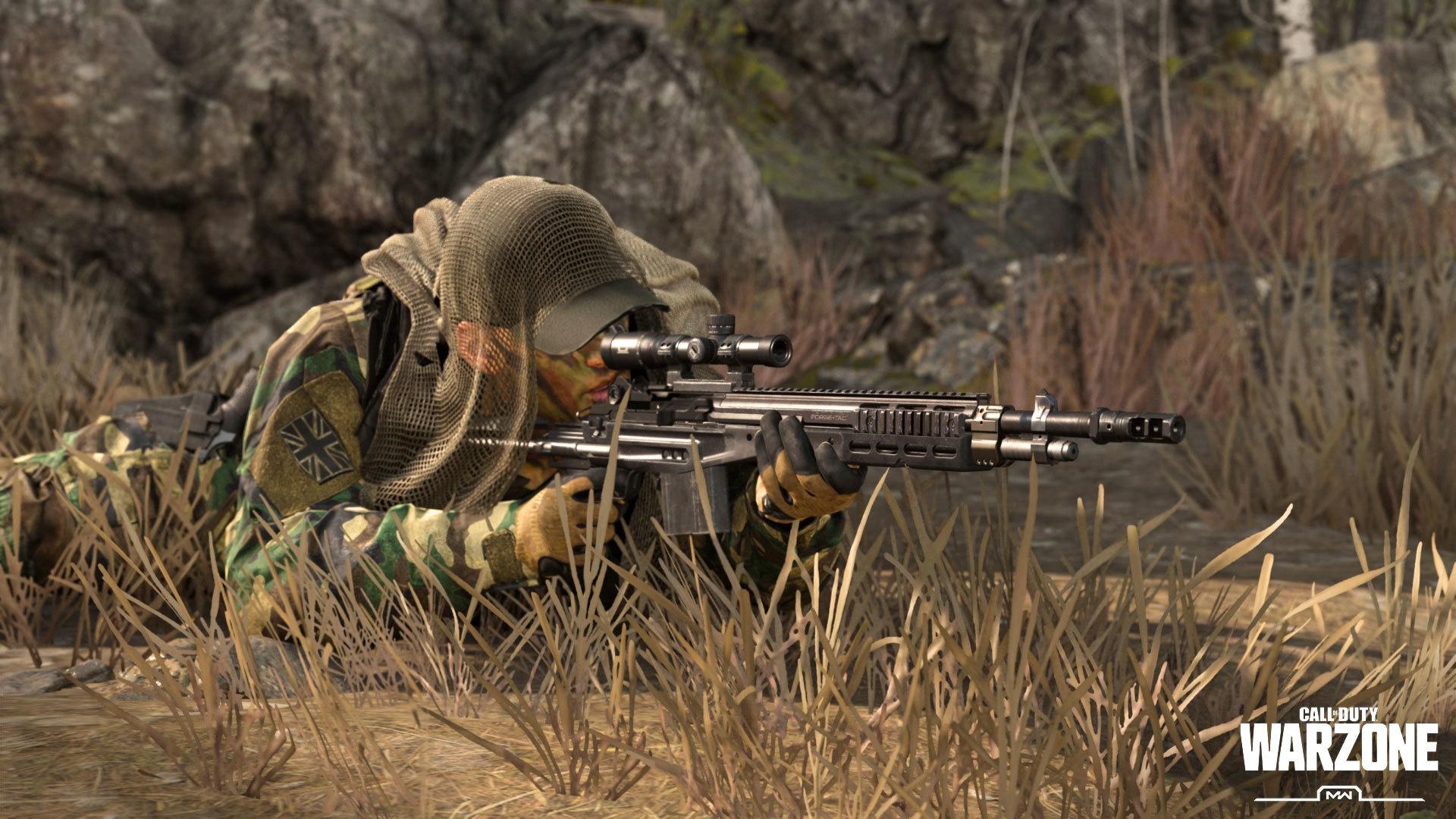 Player lying in the grass in Warzone.
