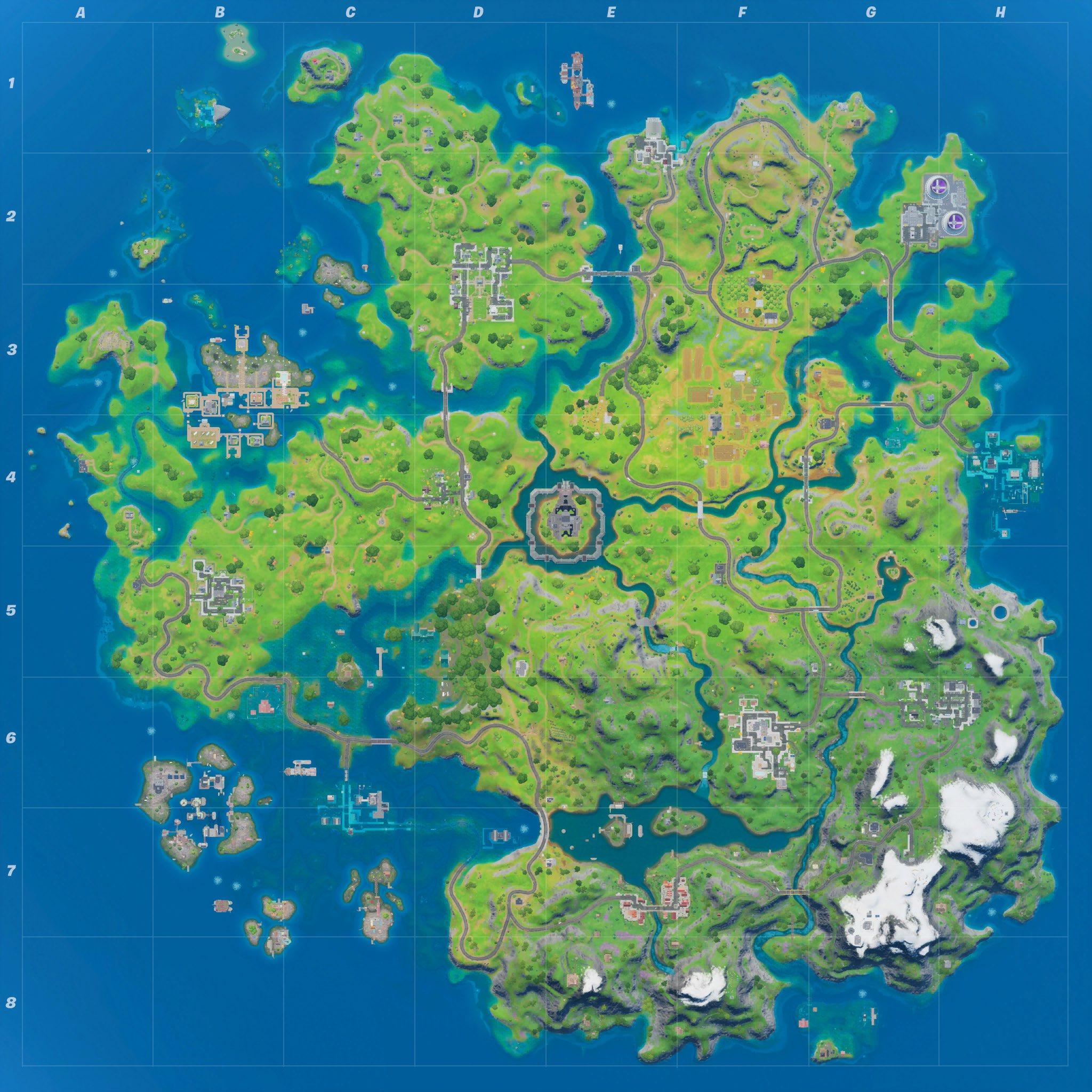 A screenshot of the Fortnite map.