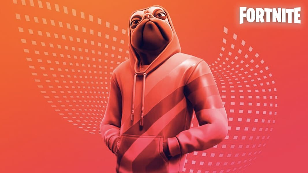Fortnite character on a red background