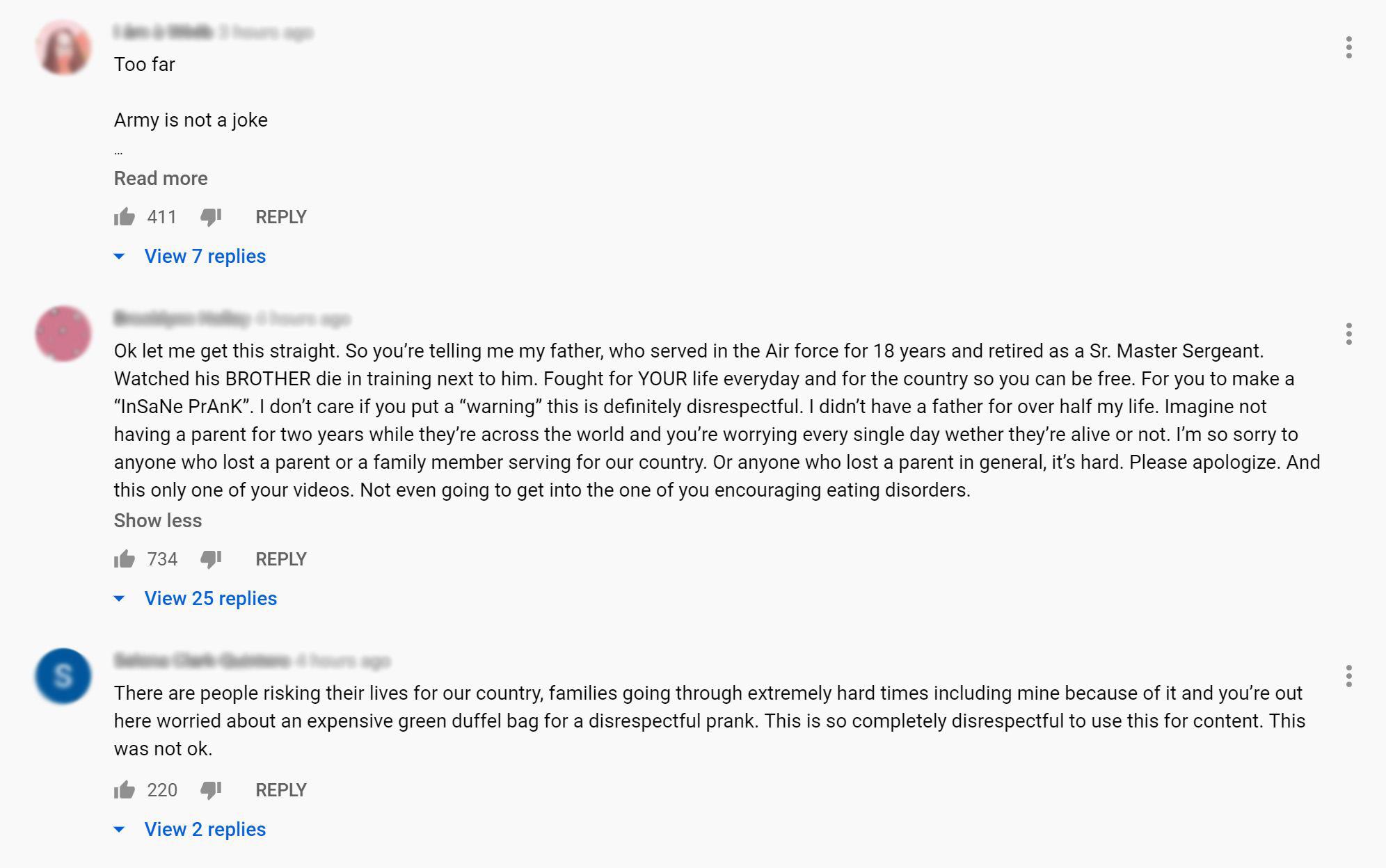 Sebastian Bails YouTube comments