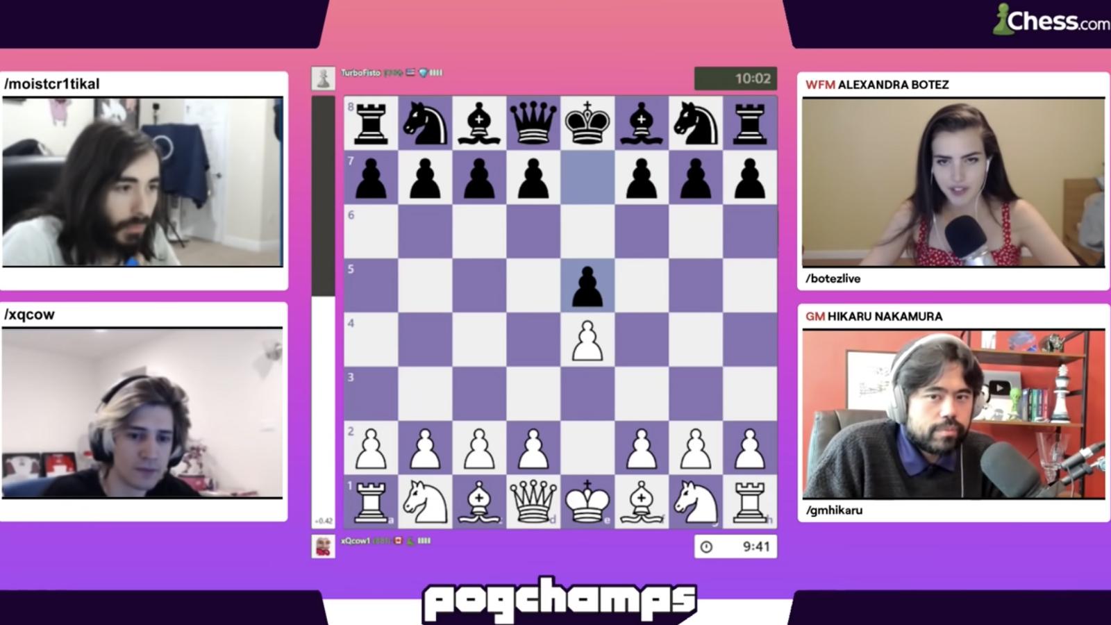 xQc being checkmated on chess