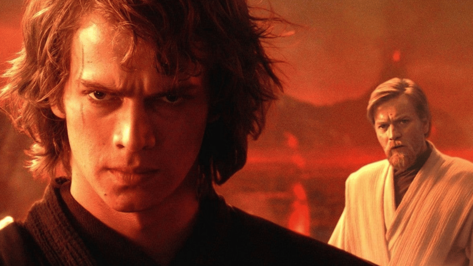 Anakin and Obi-Wan prepare to battle in Star Wars: Revenge of the Sith.