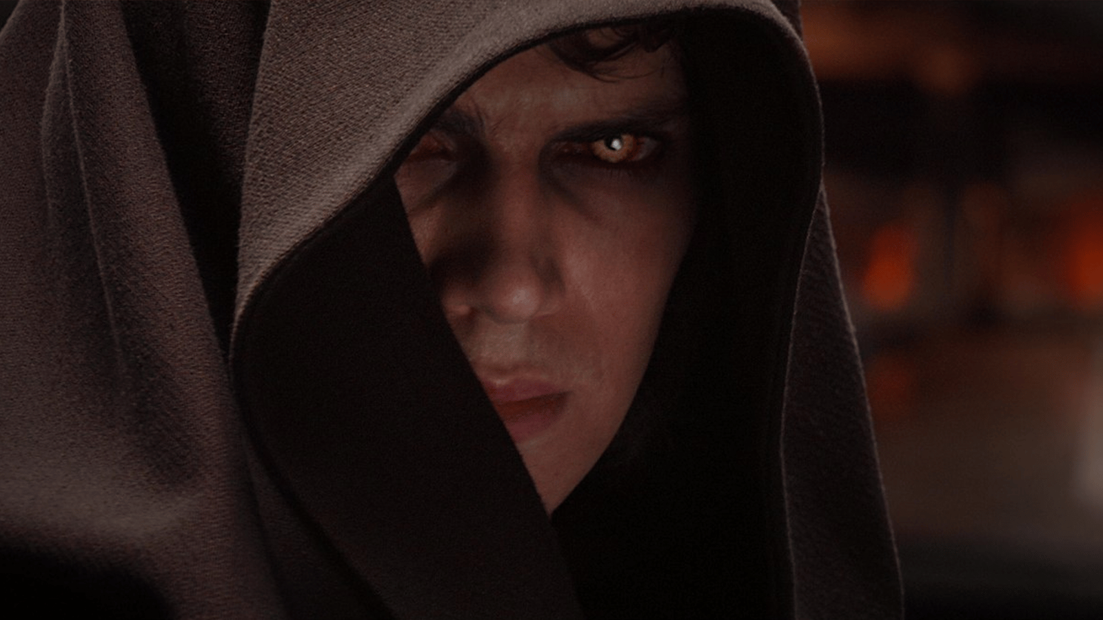 Anakin Skywalker falls to the dark side in Revenge of the Sith.