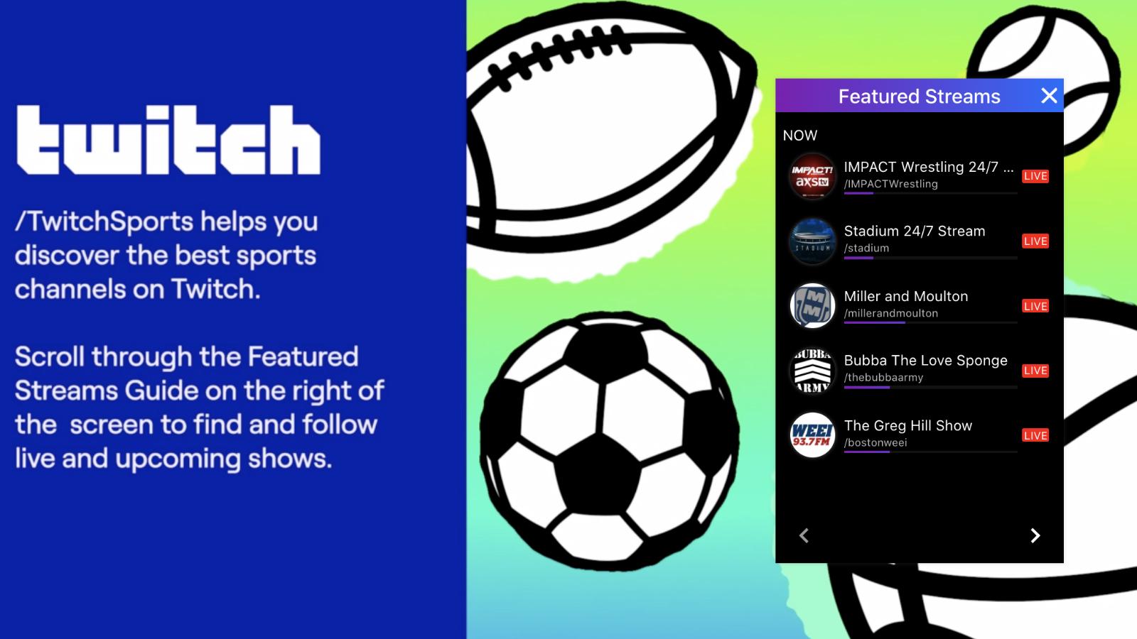 Livestream of Twitch sports channel