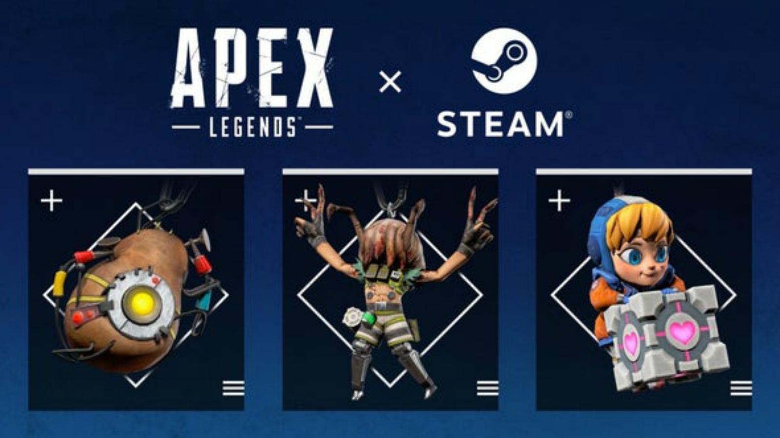 Three steam weapon charms for Apex Legends