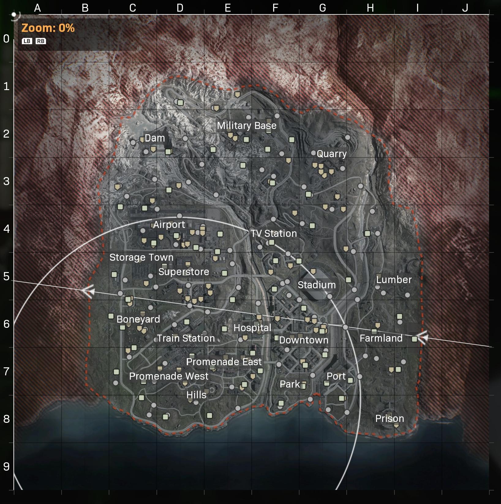 Grid of verdansk map in warzone