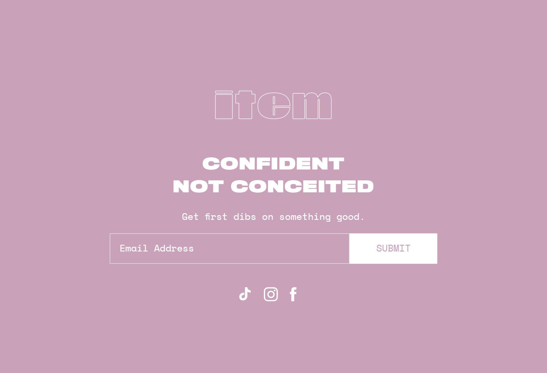 Addison Rae's ITEM Beauty website portal.