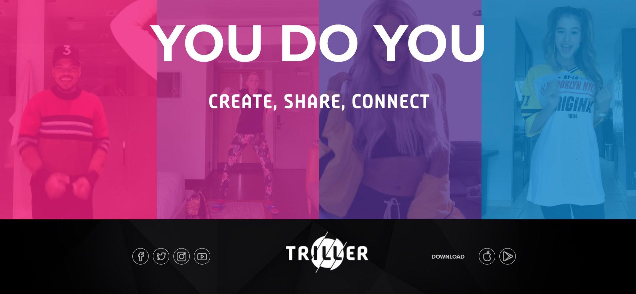 Triller's homepage, featuring Chance the Rapper