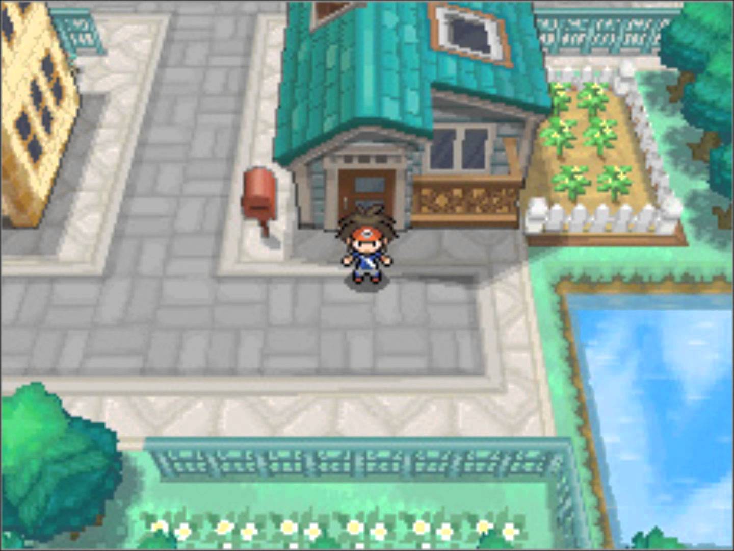 pokemon player standing outside house in aspertia city