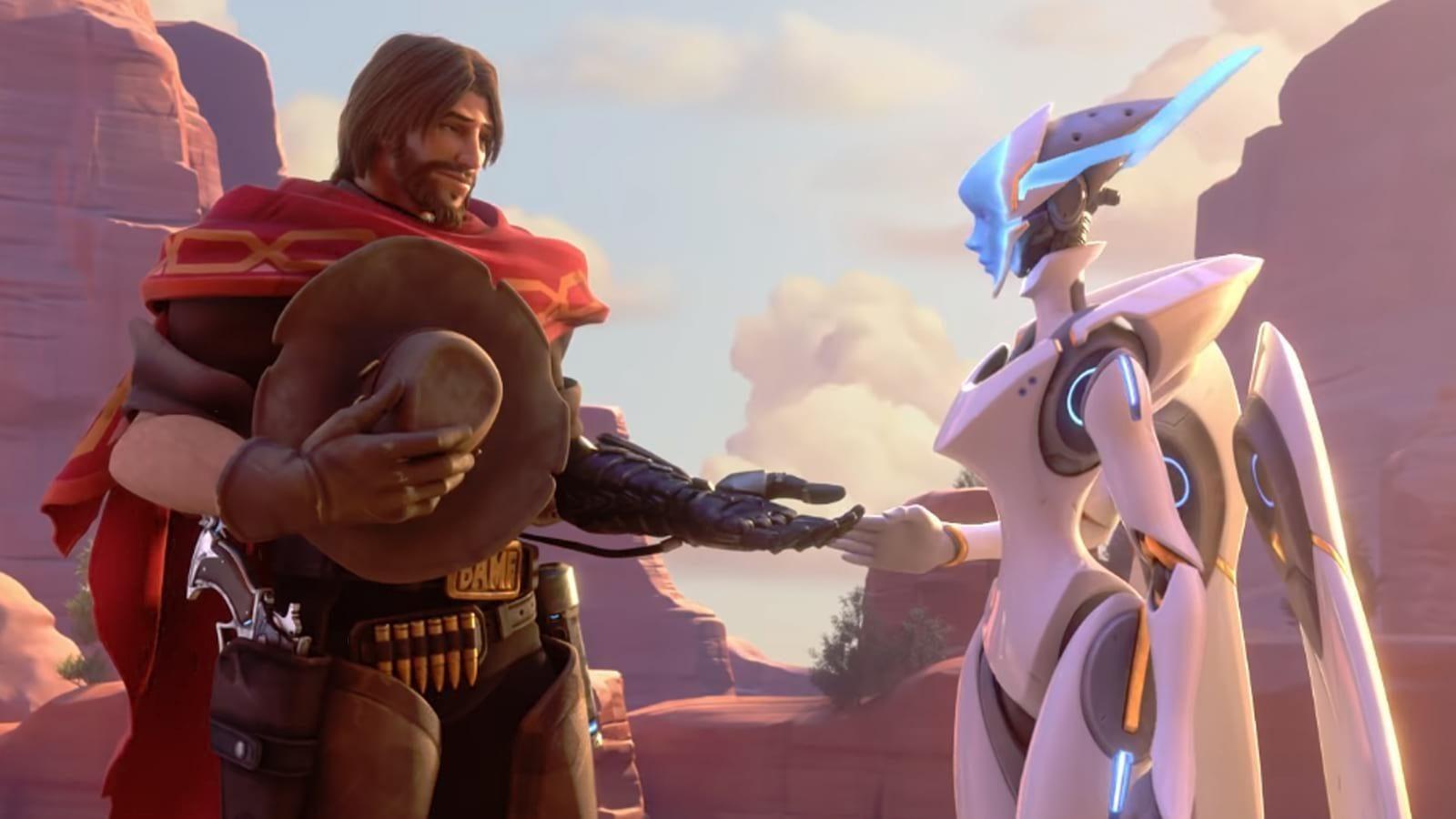 Overwatch's McCree and Echo on Route 66