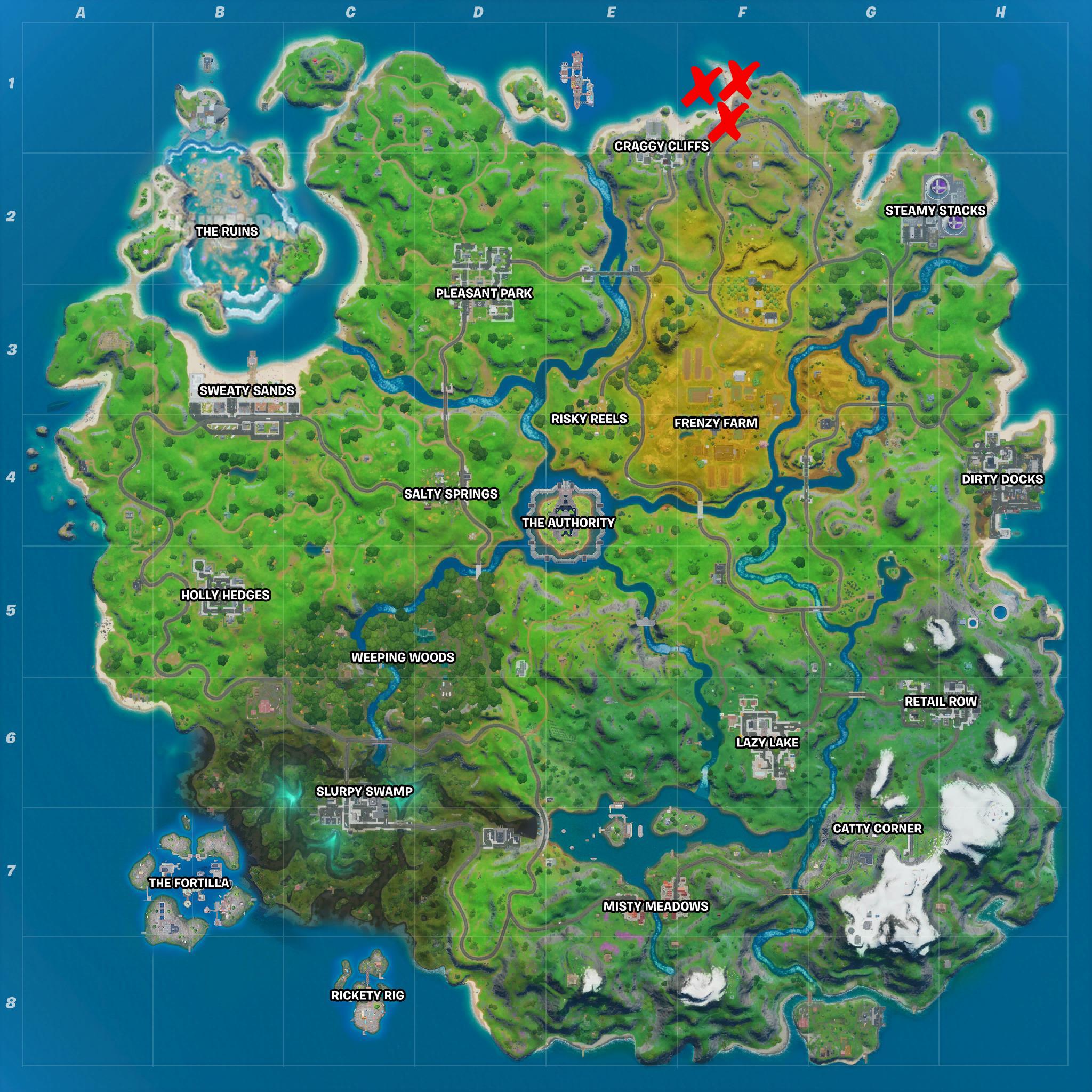 all missing part locations fortnite map