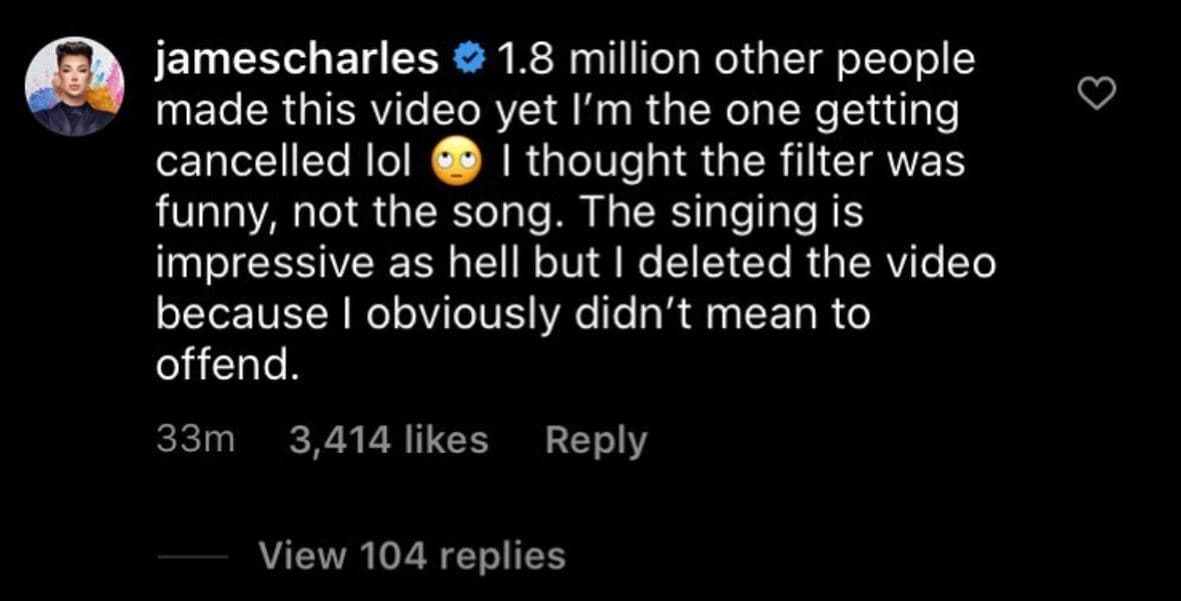 James Charles speaks out on the controversy around his TikTok.
