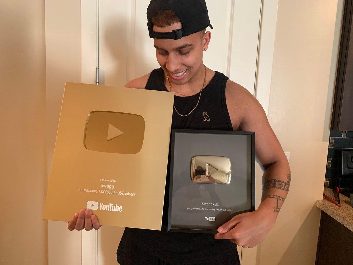 Swagg with YouTube plaques