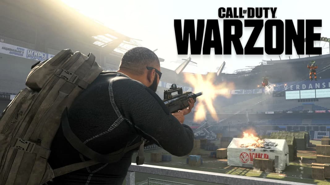 Warzone character shooting in Stadium